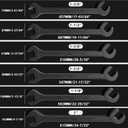 KJE 6PCS SAE 1 3/8" to 2" Black-Oxide Jumbo Angle Wrench Set, Large Big Wrench Set, 15° & 60° Angled Heads, High Carbon Steel & Storage Bag for Heavy-Duty Mechanics & Automotive, & Truck