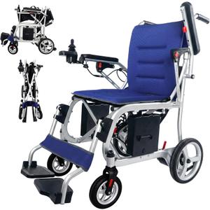 Lightweight Electric Wheelchairs for Adults Seniors, Magnesium Foldable Only 31Lbs Power Wheelchair Portable Motorized Wheelchair Travel, 22 Miles Long Range 2 Batteries, Airline Approved