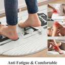KIMODE Half Circle Anti Fatigue Mats for Cushioned Kitchen Mats for Floor | 18"x28",Black,Country Vintage,Non Slip,Kitchen Mats Waterproof,Memory Foam,Comfort, Half Round Small Standing Mat Decor