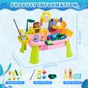 Upgraded Toddler Sand Water Table Toy with Electric Water Pump, Kids Sand Water with Faucet/Play Food Accessories/Fishing Toy, Kitchen Play Sink Toys for Girl Boy Age 3+ (Pink)