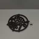 GASAR, Cast Iron Trivet for Hot Dishes, Pots, and Pans, Metal Trivet, 2 Turtle Design, Rubber Feet Caps, Ring Hanger, 8.75 Inches, Brown, 1 Unit