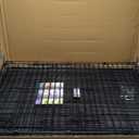 MidWest Homes for Pets Newly Enhanced Single & Double Door iCrate Dog Crate, Includes Leak-Proof Pan, Floor Protecting Feet, Divider Panel & New Patented Features (42.0"L x 28.0"W x 30.0"H, Black)