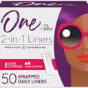 One by Poise Panty Liners (2-in-1 Period & Bladder Leakage Daily Liner), Long, Extra Coverage for Period Flow, Very Light Absorbency for Bladder Leaks, 50 Count