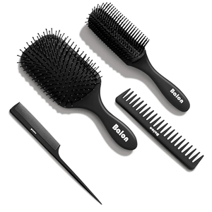 Balon Hair Brush for Women and Men, 4Pcs Paddle Brush Detangling Brush Hair Comb Set for Long Thick Thin Curly Hair, Hairbrush Great On Wet or Dry, No More Tangle