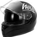 Westt Motorcycle Helmets Full Face Helmets - Street Bike Helmet with Dual Visor DOT Approved for Men Women Adults Compact Lightweight Storm X Grey Black White (Black, L (23.23-23.62 in))