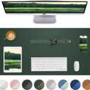 Leather Desk Pad Blotter,Mouse Pad,Office Desk Mat, Non-Slip PU Leather Desk mat,Large Desk mat,Waterproof Keyboard mat for Office/Home/Decor (Dark Green,31.5" x 15.7")