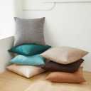 Sunday Praise Pack of 2 Soft Faux Linen Decorative Throw Pillow Covers 18x18 Inch Solid Accent Cushion Covers Cozy Square Pillow Cases for Couch Sofa Bed Living Room Farmhouse Home Dcor Grey