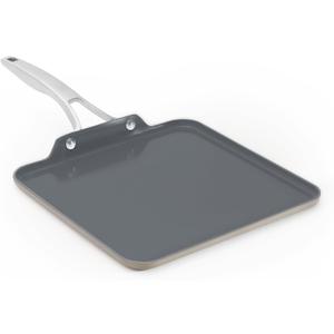 Calphalon Premier Ceramic Nonstick 11" Square Griddle, Mushroom Grey