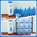 Nuogo 5 Gallon Water Jug Rack 5 Gallon Water Jug Holder Water Jug Holder Stand Heavy Duty Water Bottle Organizer Storage Rack Accessory for Home Room Kitchen (4 Tiers)