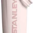 STANLEY Vitalize Shaker Bottle 20 oz | Leakproof Insulated Stainless Steel Shaker Cup | Base Storage and Twist On Fast Flow Lid | Protein Shakes and Pre Workout Powder | BPA-Free | Rose Quartz