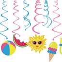 2 x Pool Party Decorations,Summer Decor,Pool Hanging Swirl Decorations,Themed Birthday Party,Ceiling Decorations for Home,Classroom,Office(30ct
