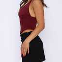 UNCOOYEE Women Sexy Lace Halter Neck Tank Top Sleeveless Backless Y2k Trendy Going Out Corset Crop Tops (Red, M)