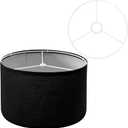 Drum Lamp Shades (Spider Fitter & E27/E26/E14 Fitter) for Table Lamps 13" Top x 13" Bottom x 9.8" High Black Lampshade Lamp Shade for Floor Lamps Bedside Lamps, Black, Assembly Required
