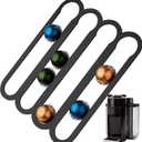 IMPRESA Coffee Pod Holder - Compatible with Nespresso VertuoLine Pods - Black Plastic 20-Capsule Capacity 14 x 11.75 In - Pre-Applied Strips - Under Cabinet Adhesive Capsule Organizer