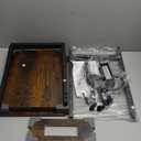 Tall End Table with Charging Station, 3 Tier Narrow Tall Nightstand with Storage, Slim Side Table with USB Ports and Outlets for Bedroom, Living Room, Office, Rustic Brown and Black