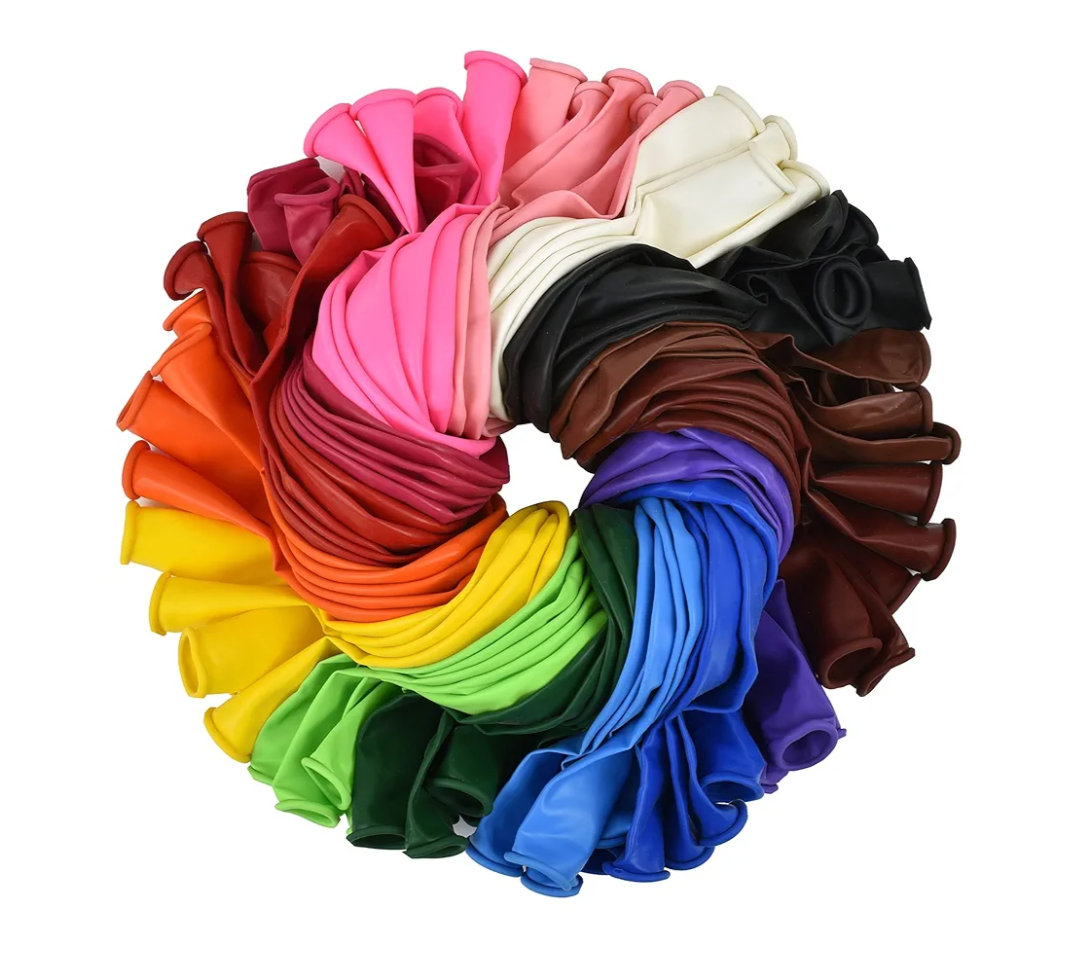 Extra Thick Latex Balloons, 100 Pack Party Balloon Assorted Color, 15 Bright Rainbow Colors for Wedding Birthday Graduation Baby Shower Party Event Decoration