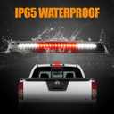 Third 3rd Brake Light LED for 2005-2016 Nissan Frontier & 2004-2015 Nissan Titan, High Mount Rear Brake Lights Assembly, Waterproof Center Cab Cargo Lamp Stop Light (Smoke)
