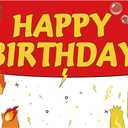 5.9x3.6ft Cartoon Birthday Backdrop Red and White Photography Backdrops for Kids Party Supplies Happy Birthday Party Decorations