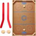 Wooden Tabletop Hockey Game Includes 1 Wooden Game Board 2 Hockey Sticks and 2 Pucks Indoor and Outdoor Sports Board Games for Kids Children Adults Family