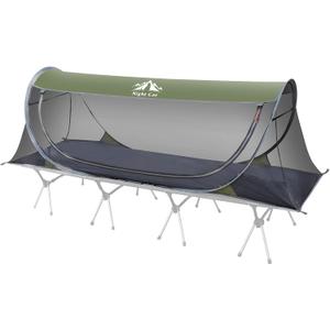 Night Cat Pop-up Mosquito Tent: 1 Person Camping Tent with Bug Screen Net Easy Set-up Tent Fits for Camping Cot (Excluded)