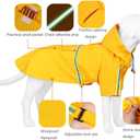 Pet Dog Raincoat Water Repellent Reflective Lightweight with Adjustable Hood for Small Medium Large Dogs (Blue,L)