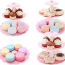 Food Pretend Play Toy Set Sweet Treats 3-Tier Colorful Cookies Desserts Tower for Kids