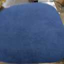LINSY Swivel Accent Chair with Storage Comfy Chenille Barrel Chairs, Small 360 Swivel Modern Armchair for Living Room Bedroom, Boucle Reading Chair for Study Room (Blue)
