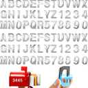 ReliThick 72 Pcs 3D Mailbox Number 0-9 Stickers Letters Alphabet Adhesive House Metal Plating Address Street Stickers for Apartment Residence Mailbox Signs, 2 x 1.2''