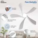 Sofucor Smart 52'' Low Profile Ceiling Fan with Lights and Remote, Flush Mount Ceiling Fan Work with APP/Alexa/Google for Modern Bedroom Living Room Patio, Dimmable LED Quiet Reversible DC Motor