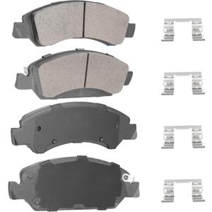 ILONPA Front Semi-metal Disc Brake Pads Set for 05-18 Chevy Silverado 1500 Suburban Express Avalanche Tahoe, for GMC Sierra 1500 Savana Yukon XL, for Cadillac Escalade ESV EXT 4PCS(With Hardware)