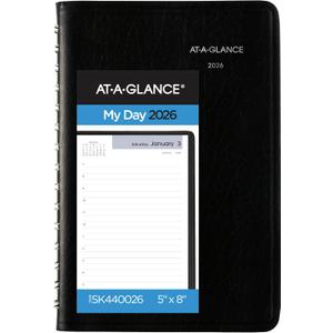 AT-A-GLANCE 2026 Appointment Book Planner, Daily, 5" x 8", Small, Hourly, DayMinder, Black (SK440026)