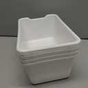  4-Pack Commercial Bus Tubs,  Small , White Wash Basin Plastic Dish Pan 11x7 storage bin