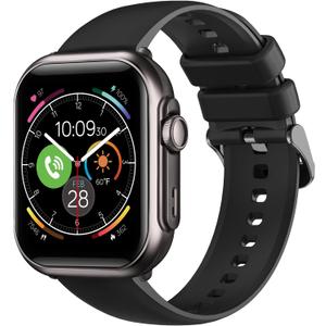 Fitness Smart Watch for Men Women: 1.85" Smart Watch with 30 Days+1000 mAh Battery Life Make/Recive Call Heart Rate SpO2 Sleep Monitor 120+ Sport 5ATM Fitness Tracker (Jet Black)