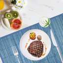ANDSTAR Bamboo Placemats Set of 8 Non-Slip Waterproof - 12x18 Inch Reusable Table Mats for Kitchen Dining, Eco-Friendly Thick Heat Resistant Dishwasher Safe Home Decor (Green)