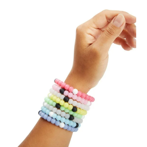 8 Pack Silicone Beaded Bracelets - Cute Rubber Bracelets Set, Teen Girls, Women (2.6x0.3 in)