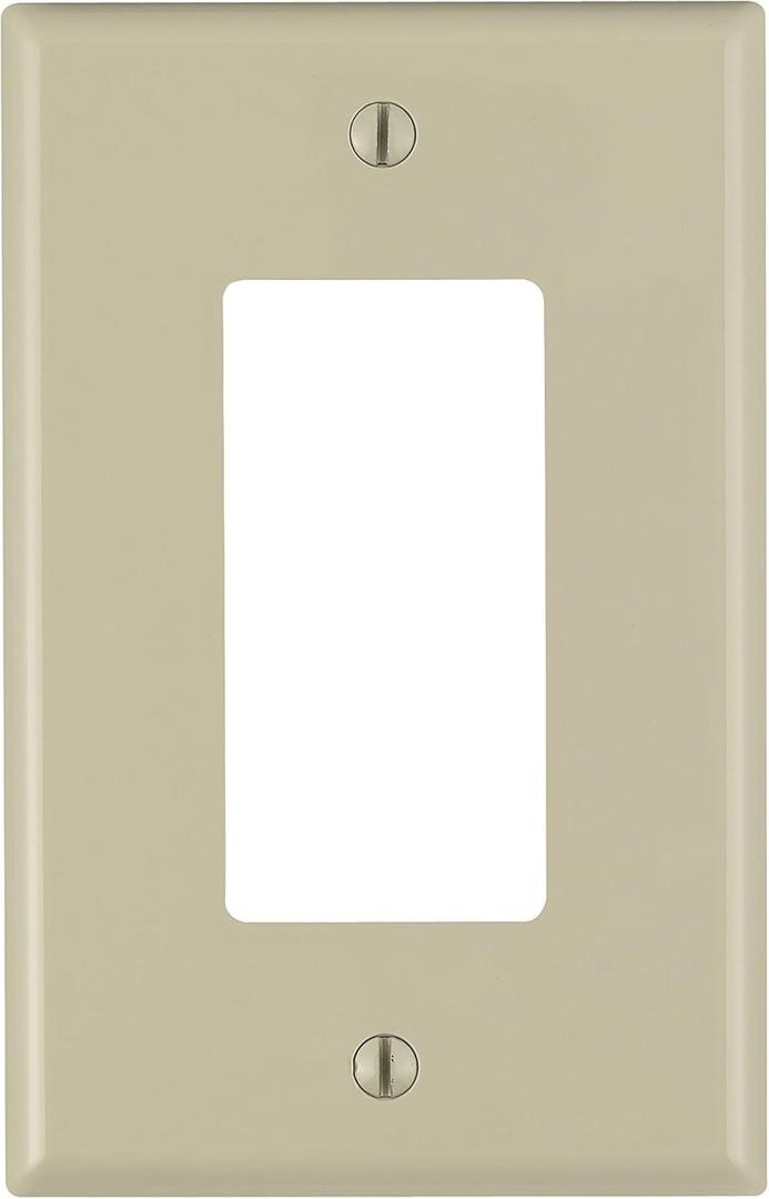 Leviton PJ26-IM 1-Gang Decora/GFCI Wallplate (10 Pack), Ivory