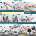 TAILI Grab Bars for Bathtubs and Showers,2 Pack Shower Handles for Elderly Suction,Maximum 330lbs,Shower Bar with Upgraded Rubber Suction Cups,Safety Grip for Senior, No Drilling Removable,Silver