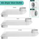 Periscope Dryer Vent Kit, Stainless Steel 4 Inch Telescoping Duct - Adjustable 9.5-14.5" Telescoping Dryer Vent Connector, Ultra Slim & Flat Low Profile Design for Tight Spaces Dryer Exhaust Vents