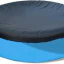SAFANA 10ft Inflatable Pool Covers for Above Ground Pools [ Cover Diameter: 9ft ] Round Pool Cover for Inflatable Easy Set Pool [ Top Ring < 9ft ] with Elastic Band, Swimming Pool Windproof Dustproof (Black)