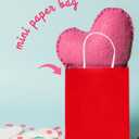 Bakepacker 100 Pcs Red Mini Paper Gift Bags with Handles 6"x4.5"x2.5" Party Favor Bags Multiple Uses (Mini size)
