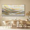 Artexist Gold Home Wall Decor Line Canvas Wall Art Vintage Artwork 29"x58" Large Poster for Living Room Office Kitchen Pictures