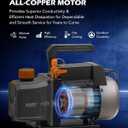 Orion Motor Tech Vacuum Pump, 4 cfm 1/3 hp HVAC Single Stage Vacuum Pump for R12 R22 R134a R410a R502, Auto AC Vacuum Pump Kit for Automotive Air Conditioner Resin Degassing & More, Oil Included