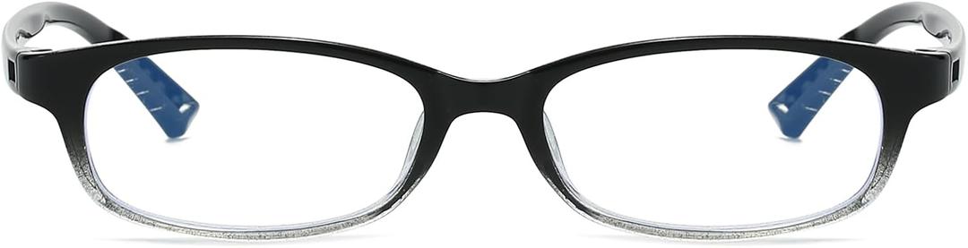 Trendy Rectangular Glasses for Women Men Narrow Square Blue Light Blocking Fake Eyewear Y2K Cosplay Glasses (Black gradient)