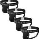 BSHETR Men's Jockstraps Athletic Supporters 4-Pack Cotton Work Out Underwear, XXL