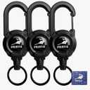 Pristis Heavy Duty Zinger Retractors, Saltwater Resistant 28" Stainless Steel Wire Retractable Badge Holder, Keychain Lanyard