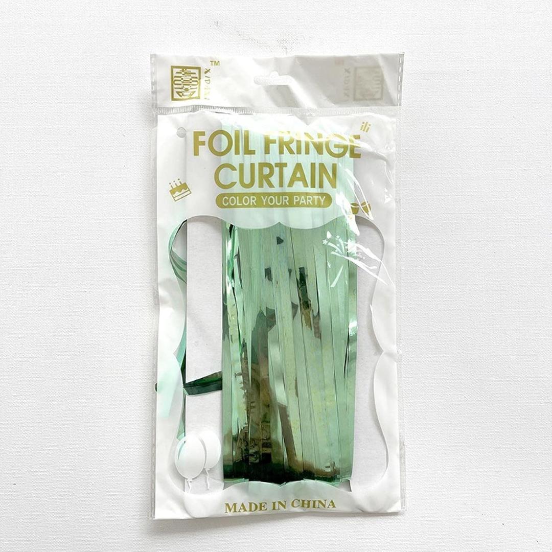 Bright rain Curtain Tassel for Party, Festive Birthday Background Wedding Decoration Curtains 1M*2M Light Green, Pack Of 2