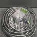 100 FT Stainless Steel Garden Hose  Long Reach 304 Steel Metal Water Hose, No-Kink, Leak-Proof Swivel Fittings, Puncture Resistant, 8-Pattern Nozzle for Large Yards, Driveways, Farm Tasks
