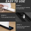 2 x Door Draft Stoppers for Bottom of Door,Under Door Draft Stopper Soundproof,Under Door Gap Filler 30-37",Two Sided Draft Stopper for Bottom of Door,Door Draft Blocker Weather Stripping (Black, Large)