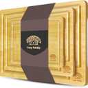 Cosy Family Wood Cutting Boards for Kitchen - Set of 3 - Bamboo Cutting Boards with Juice Groove, Serving Board Set, Thick Chopping Board for Meat, Veggies, Easy to clean