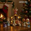 Nativity Set for Kids with LED Lights - 12 Pieces Toddler Toys with Little Figures & Playsets - Christian Nativity Scene for Boys and Girls Ages 3+ Years - Indoor Christmas Decorations